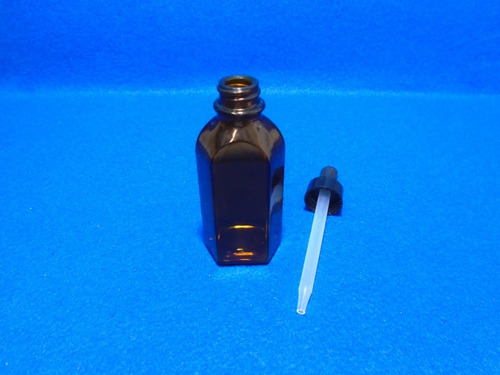 Frasco Gotero Oval De Vidrio Ambar De 60 Ml Caja C/12 Piezas Ambar