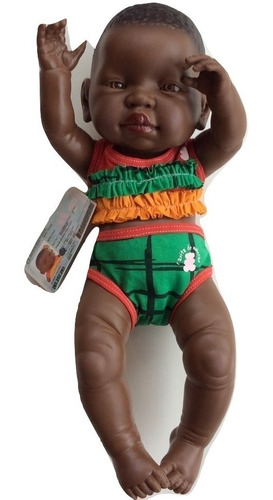 Imagen 2 de 9 de Bebotes Reales Bebe Reborn Negro Chocolate Casita De Muñecas