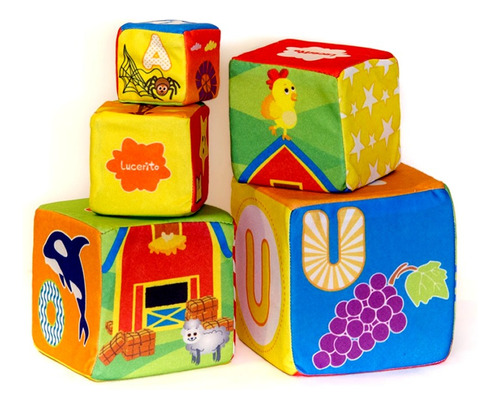 Torre X 5 Cubos Blandos. Bloques - Números - Letras