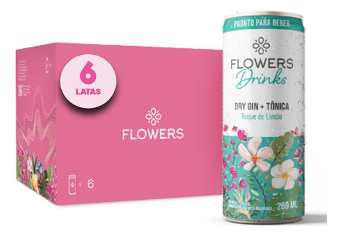 Gin Tônica Flowers Limão Lata 270ml ( 6 Unidades )