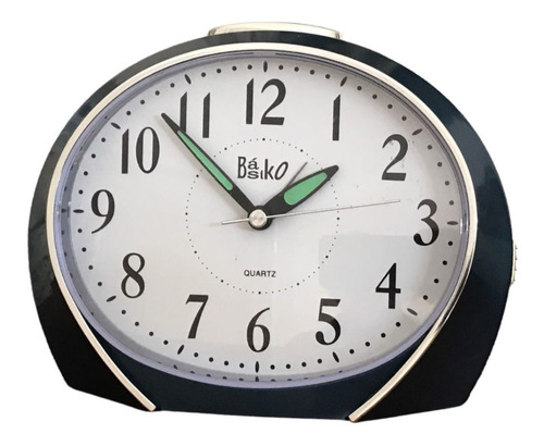 Reloj Despertador De Mesa Basiko Quartz Vintage Simil Madera