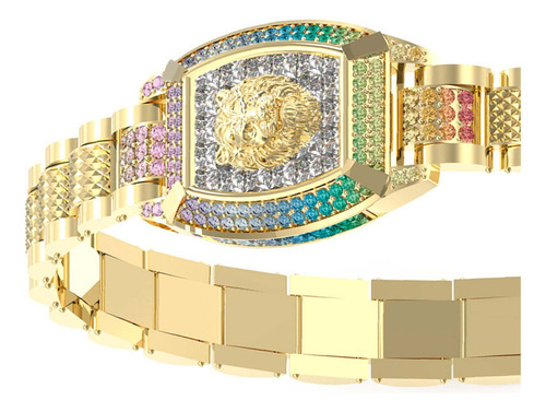 Pulsera Guess Multicolor Lion King Hombre Color Dorado Diámetro 10 Cm Largo 19 Cm