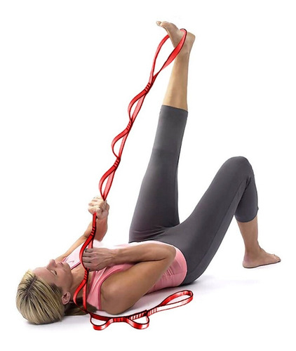 Banda De Estiramiento Yoga Y Pilates Mejora Tus Ejercicios Color Rojo