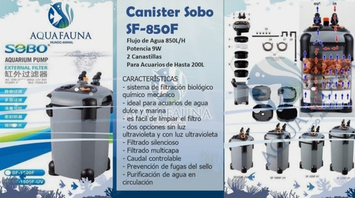 Sobo Sb-850 Canister Acuario Peces 