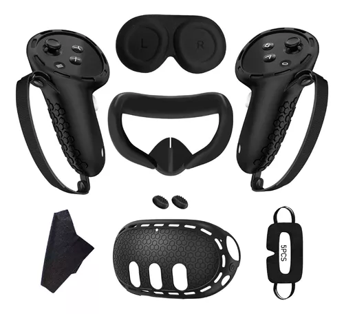 Auriculares de silicona VR Shells Protector funda protectora para Meta Quest  3 (negro)