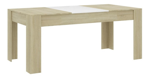 Mesa De Comedor Blanco Y Roble Sonoma 70.9x35.4 X30