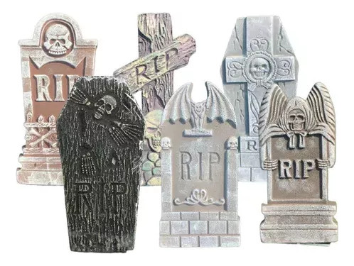 Lápidas, Esqueletos, Decoración De Halloween, Tumba Rota,
