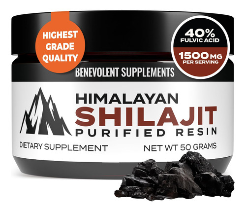 Suplemento Benevolent Nourishment Pure Himalayan Shilajit Re