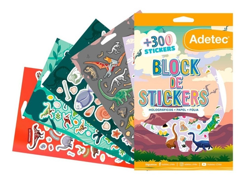 Block De Stickers Dinosaurios Adetec - Ofieduc