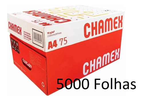 Papel Sulfite A4 Chamex 75g Caixa C/ 5000 Folhas 10 Pct