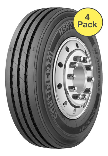 Paq 4 Llantas Continental Hsr2 11r24.5 149/146l 16pr Bsw 