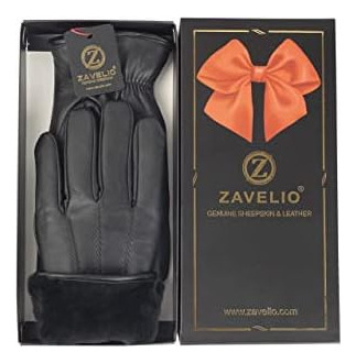 Zavelio Guantes De Cuero Forrados De Piel De Oveja Premium P