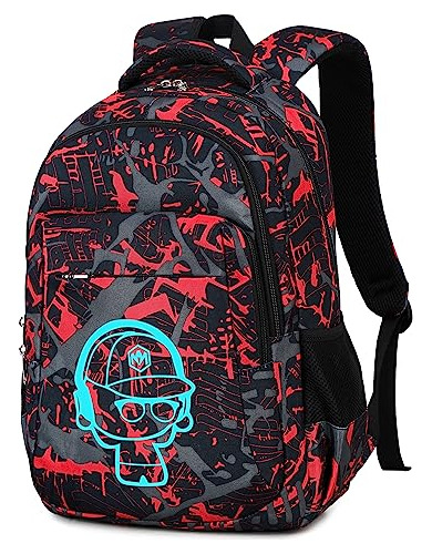 Ledaou Mochila Escolar Teen Boys Kids Bookbag Daypack School