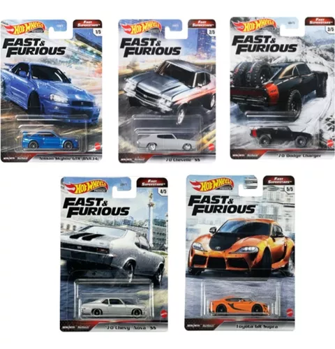 5 Pack Fast & Furious - Velozes e Furiosos - 1/64 - Hot Wheels 2021