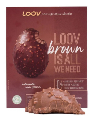 Imagem 1 de 2 de Ovo Páscoa Diet Novidade Loov Brown 125g Saudável Chocolife