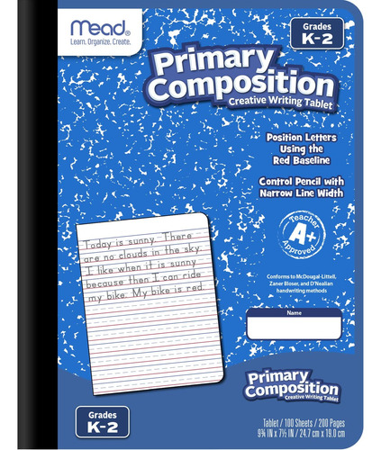 Libro De Composición Primaria A Rayas 100 Hojas Paquete De 4