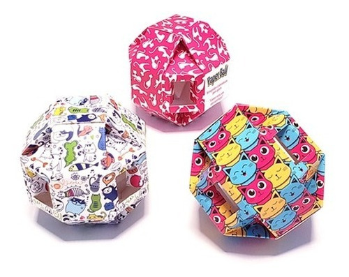 Brinquedo Comedouro Bolinha De Papel Paperballs Para Gatos