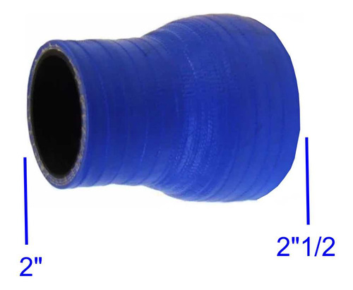 Mangueira Mangote Silicone Redução Reto 2½x2 Pol. Azul Fgl