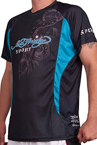 Camiseta Ed Hardy Dragon Mesh Crew Para Hombre, Color Negro,