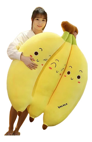 Almohada Peluche De Plátano Fruta Banana Kawaii Grande