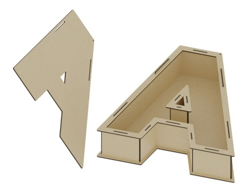 Caja Abecedario 3d, Letras Hueca Madera Mdf 3mm 30cm Art2540