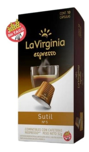 La Virginia Sutil Caja De 10 Capsulas Para Nespresso