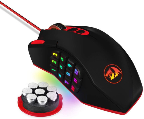 Mouse Redragon M901, 18 Botones, Peso Ajustable, 12400 Dpi