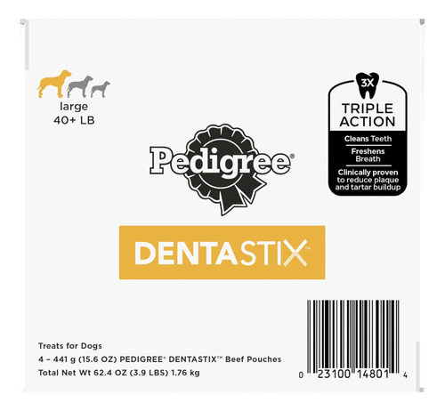 Pedigree Large Dog Dental Treats Beef Flavor Dental Bones, 6