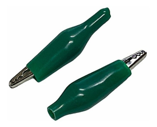 Pinza Clip Cocodrilo Mediano Verde X 10 U