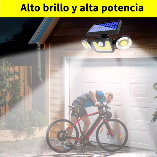 Lámpara Solar Exterior Led Con Sensor De Movimiento 90 Led Negro