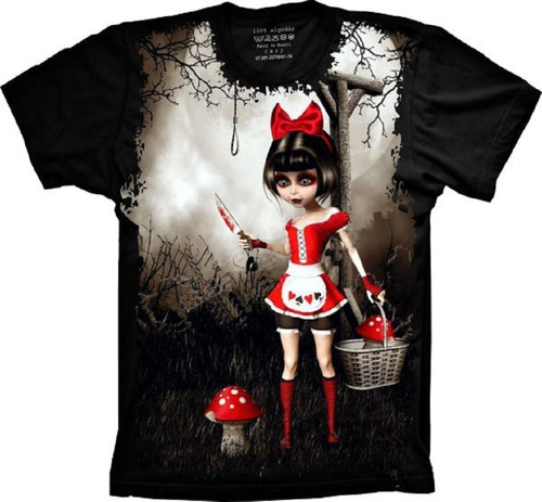 Camiseta Plus Size Legal - Girl Gotic Mushroom - Dark