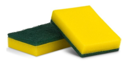 Esponja Jeitosa Esponja verde e amarelo 10 u pacote x 10