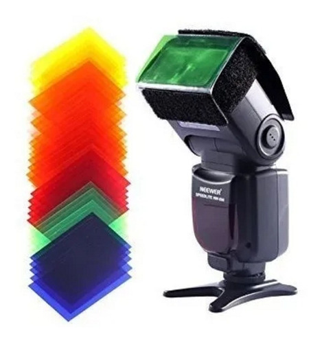 Imagen 1 de 9 de Set 12 Filtros Colores Gel Flash Camara Reflex Difusores