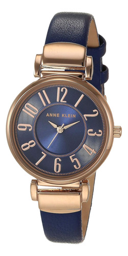 Reloj Anne Klein Para Mujer Con Correa De Cuero Azul Marino 