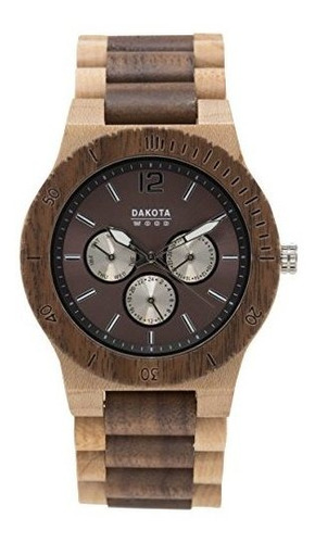 Reloj De Madera De Cuarzo Dakota Color Marron Modelo 26333