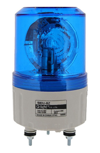 Torreta Rotativa Zumbador 120vac Azul Qlight S80u-bz-120-b