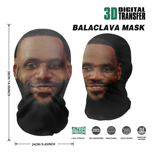 Máscara Estampada De Malla Kanye De Cara Nueva En 3d, Totalmente Elástica