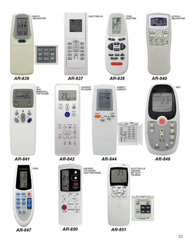 Control Remoto Aire Acondicionado Ge Bluestar Hyundai Ar-852