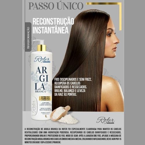 Imagem 4 de 6 de Reconstrução 1lt Rofer Argila, Silicones Nobres, Dpantenol