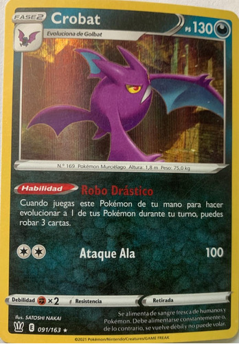 Pokémon Tcg Crobat 091/163 Holo (español)