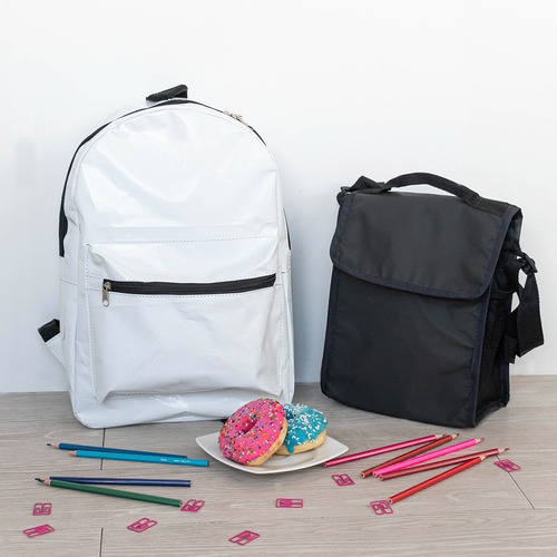 Imagen 2 de 10 de Kit Mochila + Lunchera Térmica Vianda Escolar Impermeable