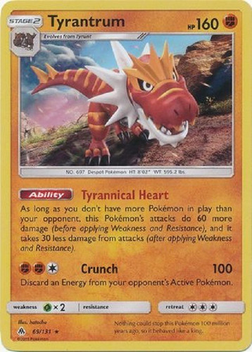 Tyrantrum 69/131 Holo Raro Pokemon Tcg