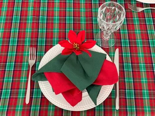 1 peça de decoração de toalha de mesa de festa xadrez de feliz natal,  plástico vermelho e verde xadrez capa de mesa de natal papel de parede para  suprimentos de festa de