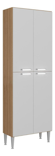 Paneleiro Com 4 Portas Paris Multimóveis Mp2185 Cor Rustic/Branco