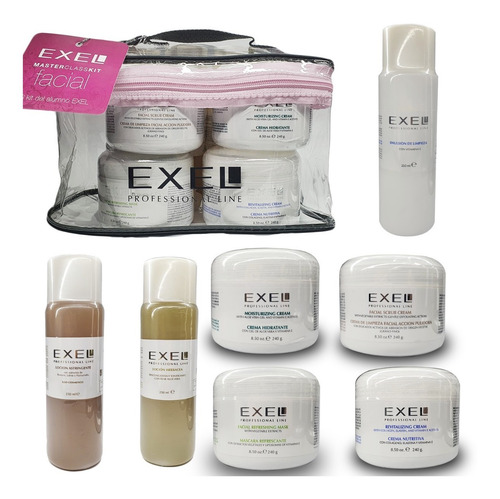 Imagen 1 de 10 de Kit Cosmetología Facial Exel Masterclass Cremas Loción Combo