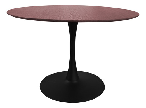 Mesa De Comedor Modelo Tulip Nogal 114 Cm Redonda