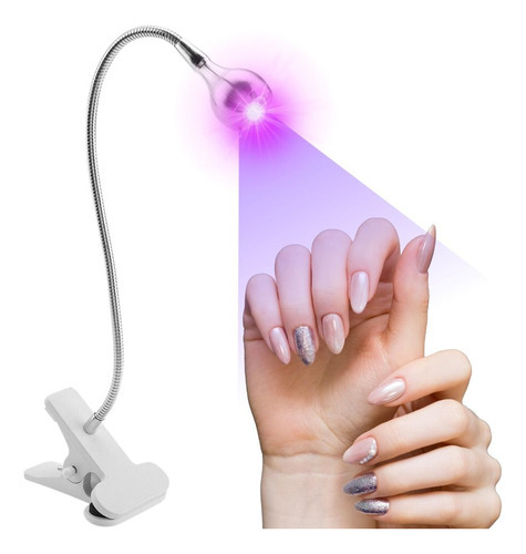 Luminaria Led Uv Clip Cabine Secagem Unhas Esmaltes Gel Cor Branco 110V/220V