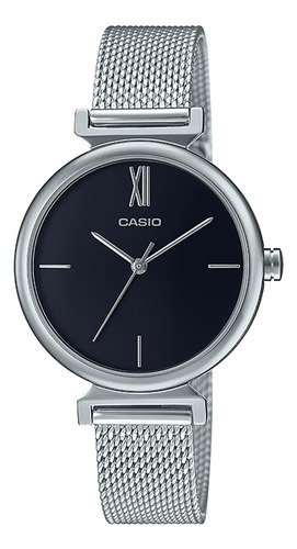Reloj Mujer Casio Ltp-2023vm-1cdr Core Ladies Color De La Correa Plateado Color Del Bisel Plateado Color Del Fondo Negro