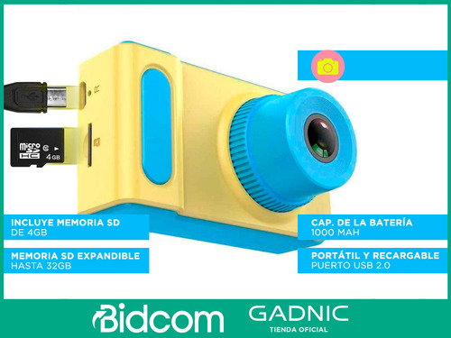 Imagen 6 de 10 de Camara Digital Para Niños Foto Video Portatil Recargable