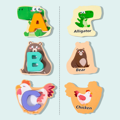 Alfabeto Emparelhamento Quebra-cabeça Montessori Brinquedo